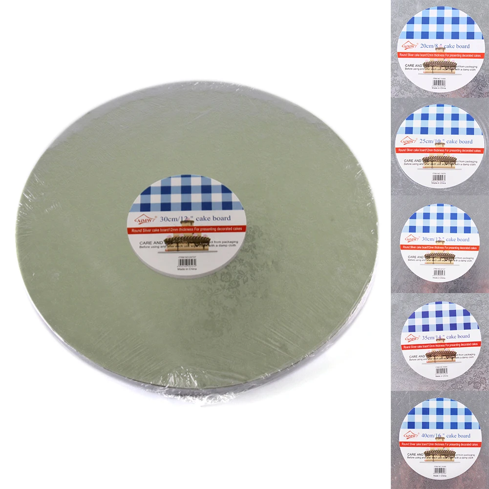 5 Sizes Round Cake Display Board Stand Holder Strong Base Wedding Birthday Party Events Home Bakery Cake Baking Tools Bakeware cake baking tools