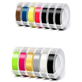 

13Pcs Embossing Tape Self-Adhesive 3D Plastic 9mm x 3.0Meter Label Maker Tape Compatible with Dymo Junior Label Maker