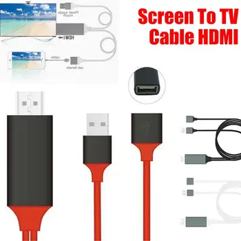 

(B06) HD 1080P USB HDMI with USB Power TV Stick Mirroring Screen Wired 1m Female to Male for IOS for Android Cable Common