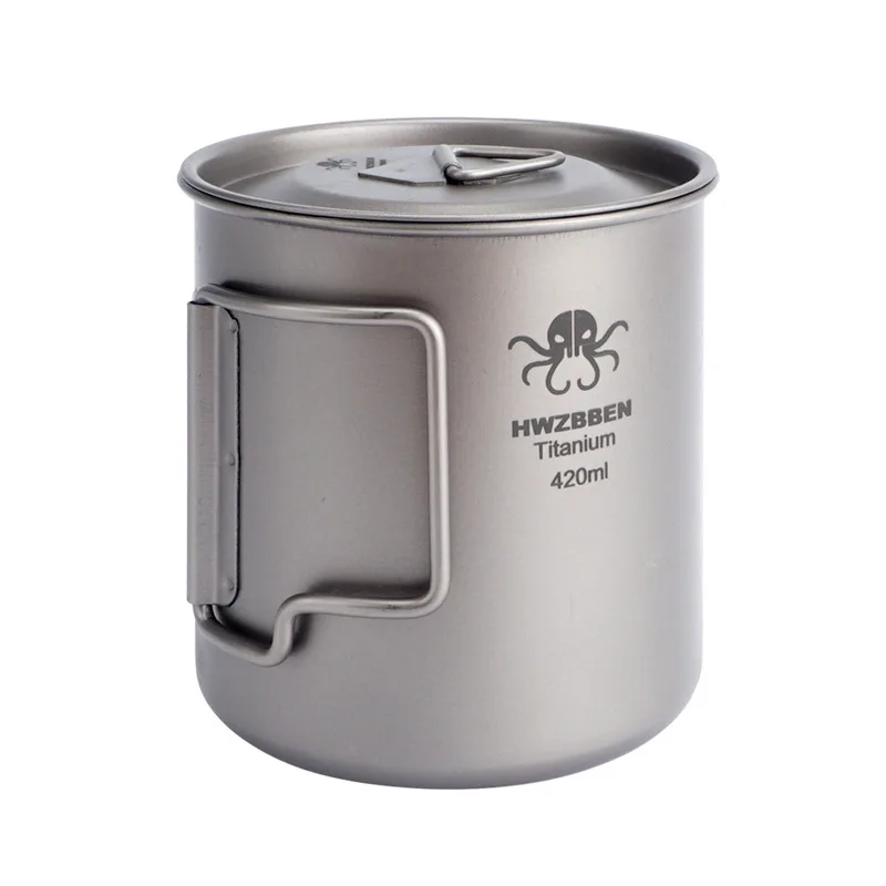 

Portable Folding Water Cup With Cover, Pure Titanium, Ultra Light, Food Grade, Tc4, Outdoor Camping, Travel, Multifunction, A483