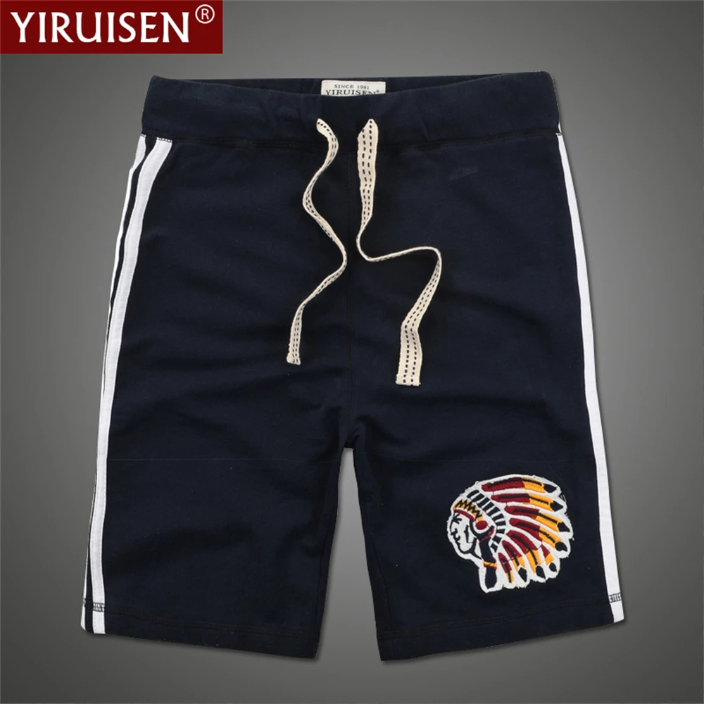 YiRuiSen Casual Men's Shorts High Quality 100% Cotton Embroidery Branded Mens Clothing Regular Breathable Board Short For Male