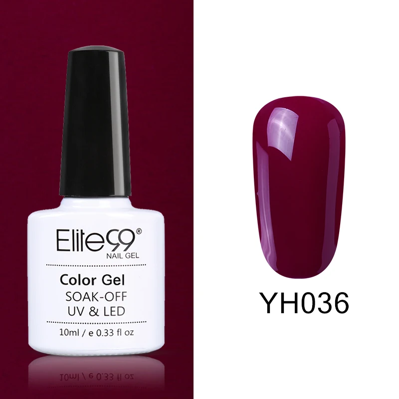 Elite99 Vernis Полупостоянный 10 мл Светодиодный УФ-гель замачиваемый пурпурный цвет светодиодный лак для ногтей нужна лампа отверждения Гель-лак - Цвет: YH036