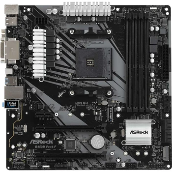 

Motherboard ASRock B450M PRO4-F Soc-AM4 AMD B450 4xDDR4 mATX AC'97 8ch (7.1) RAID GbLAN + VGA + DVI