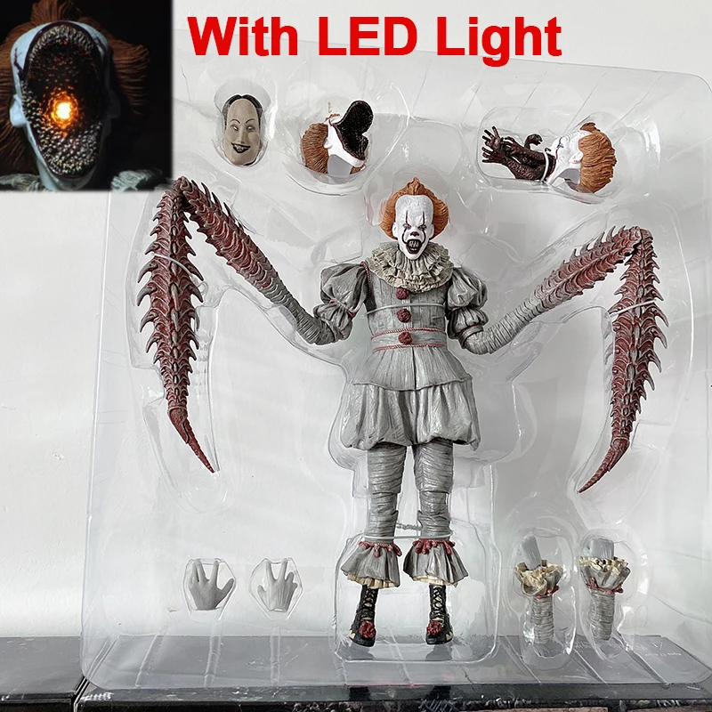 Экшн-фигурка клоуна из ПВХ со светодиодный светильник кой NECA Stephen King's Pennywise Joker
