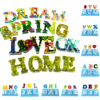 

Silicone Molds 26 English Letters Alphabet Resin Casting Silicone Molds DIY Making Tools Home Decorative Letters PI669