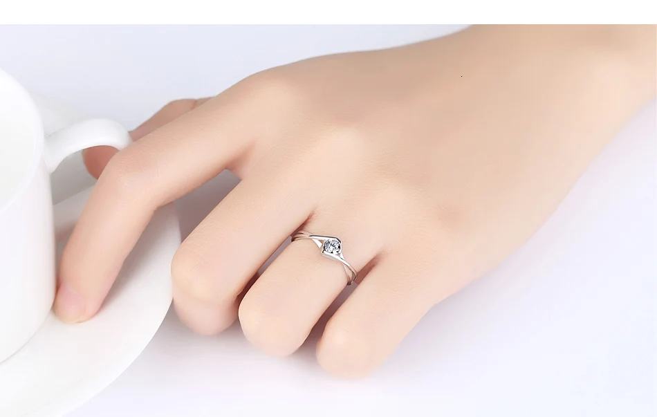 CZCITY, 925 пробы, серебро, минималистичное, один карат, кольцо на палец для женщин, резьба S925, женские свадебные кольца, украшения, подарки