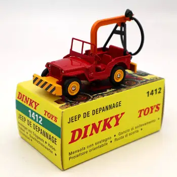 

Atlas Dinky Toys 1412 Jeep De Depannage Truck Red Diecast Models Car Collection