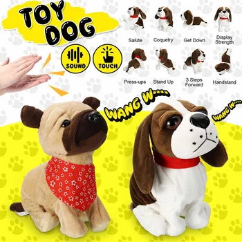 

LBLA Interactive Electronic Dogs Sound Control Plush Toy Bark Stand Walk Robot Dogs Educational Electronic Pet For Kids Gifts
