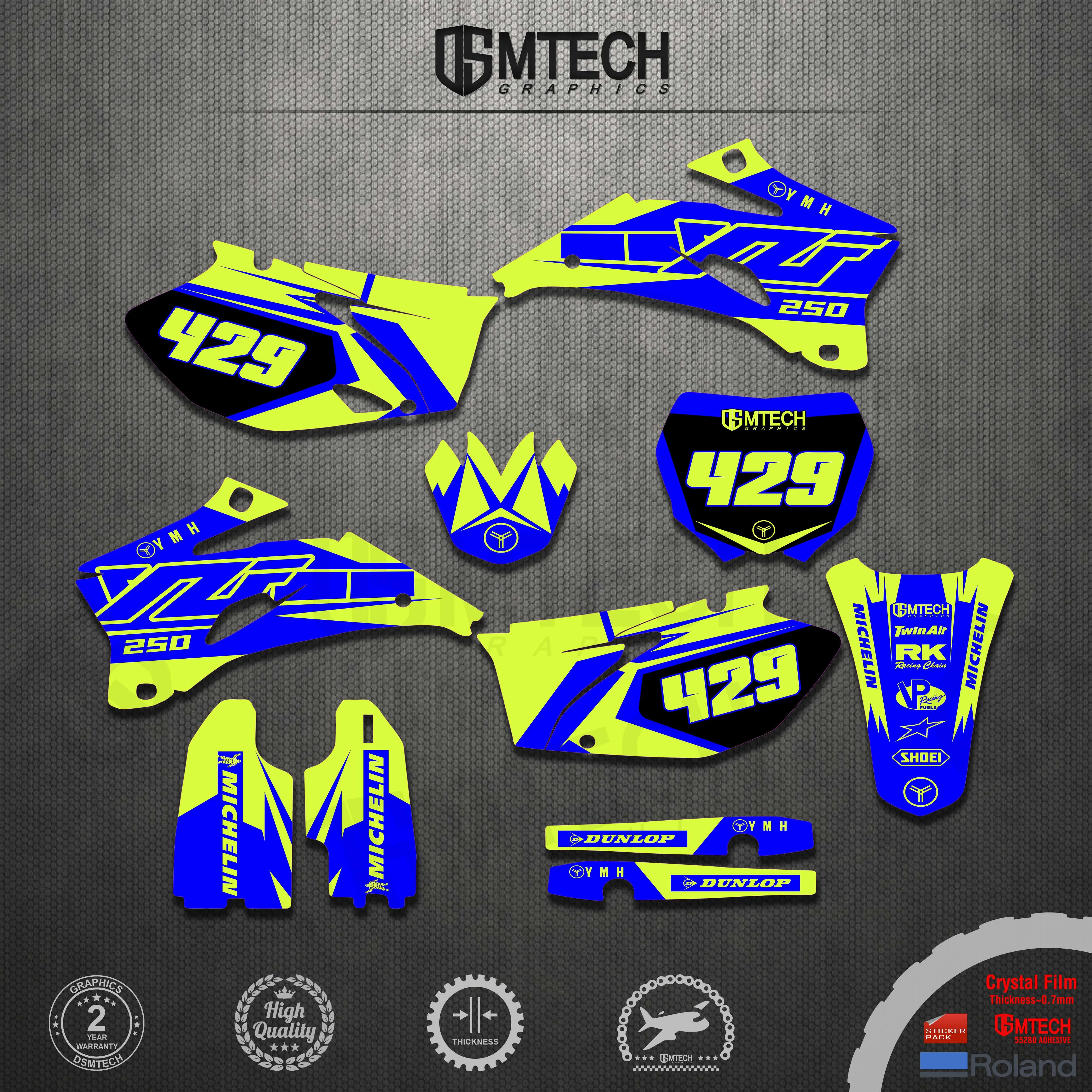 DSMTECH YZF250/450 2009-06  Motorcycle  Decals Stickers Backgrounds Graphics For YAMAHA YZF250 YZ250F 2006 2007 2008 2009