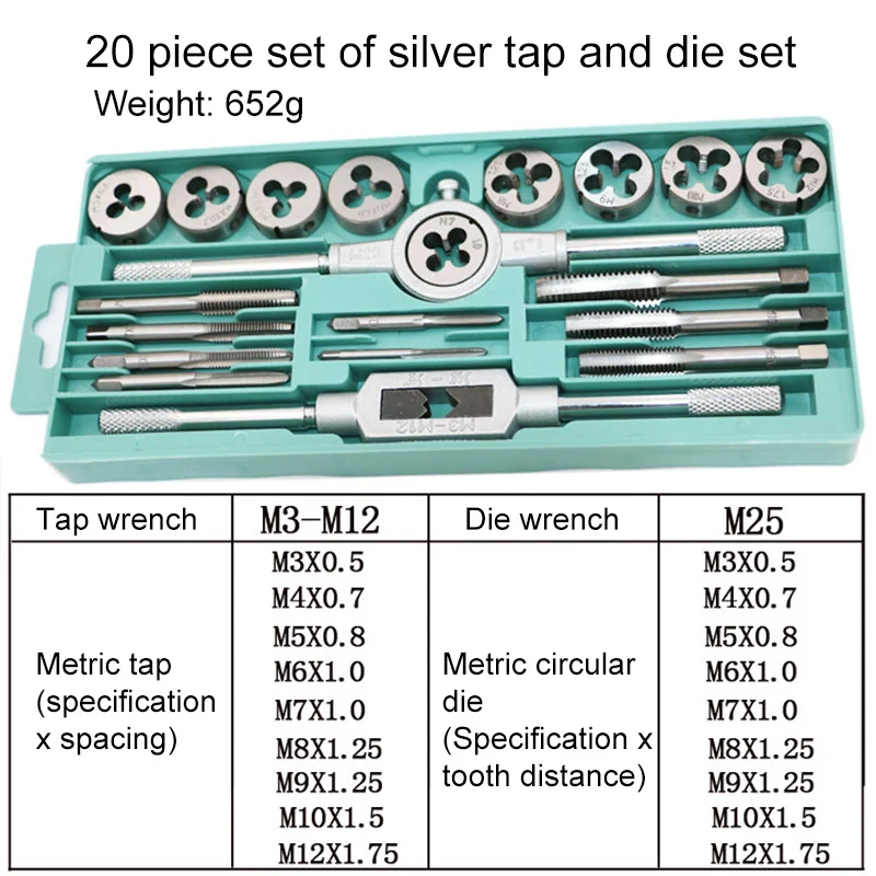 Tap And Die набор M3~ M12 винтовые резьбовые метрические пробки краны& Tap гаечный ключ с плашками, ручные винтовые краны ручная проборка нитей из легированной стали