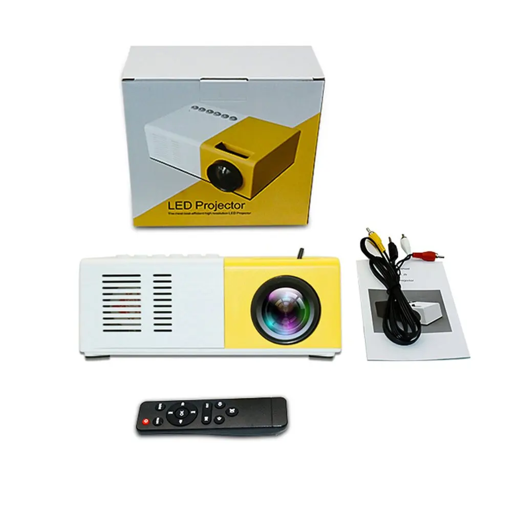 J9 portátil mini projetor 1080p mini casa projetor av usb sd tf cartão usb portátil bolso beamer com telefone pk yg300-3