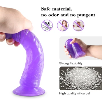 Realistic Dildo With Strong Suction Cup Erotic Jelly Dildo Sex Toys for Woman Artificial Penis G-spot Simulation Anal Butt Plug 5