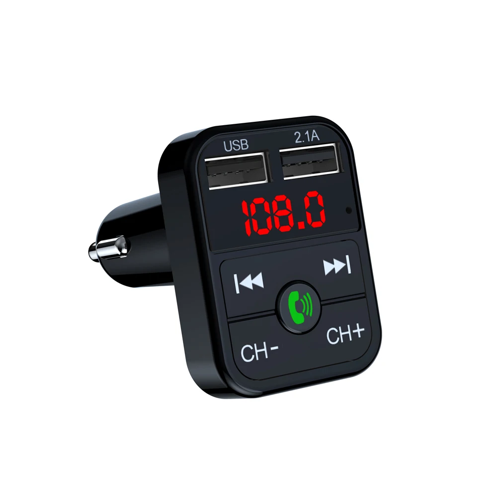 Handsfree Car Kit Wireless Bluetooth compatible 5.0 FM Transmitter LCD