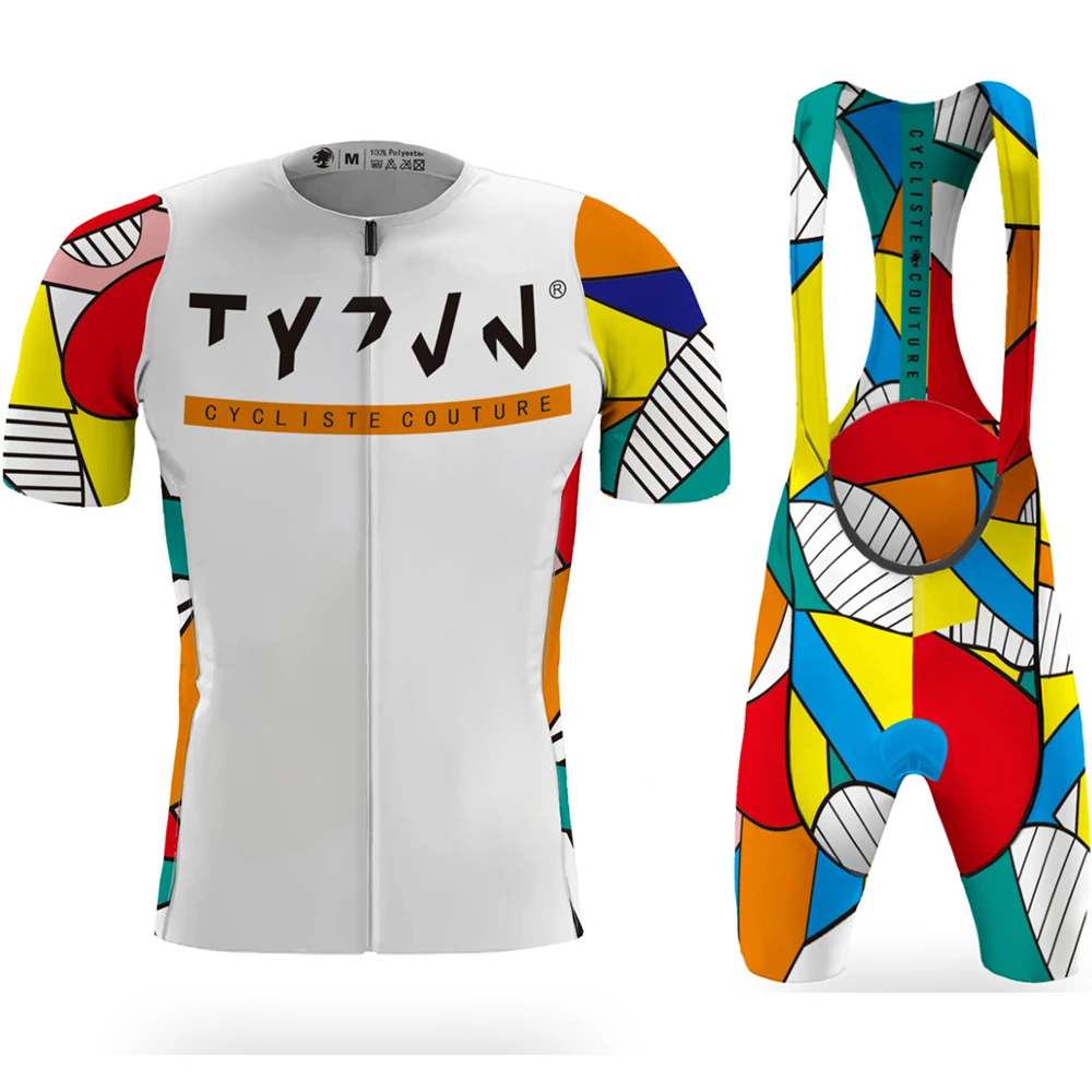 Tyzvn cycling jersey team men&rsquo;s summer road set maillot bicycle clothing culotte sets ciclismo bib gel shorts ropa de hombre