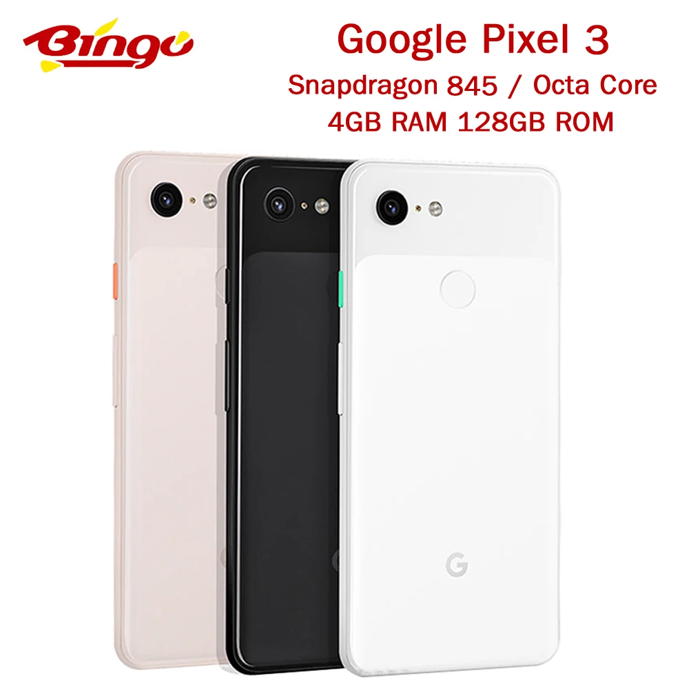 Google Pixel 3 4GB y 128GB Original del teléfono móvil 4G LTE Android Octa core 5,5 12.2MP y doble 8MP huella dactilar NFC