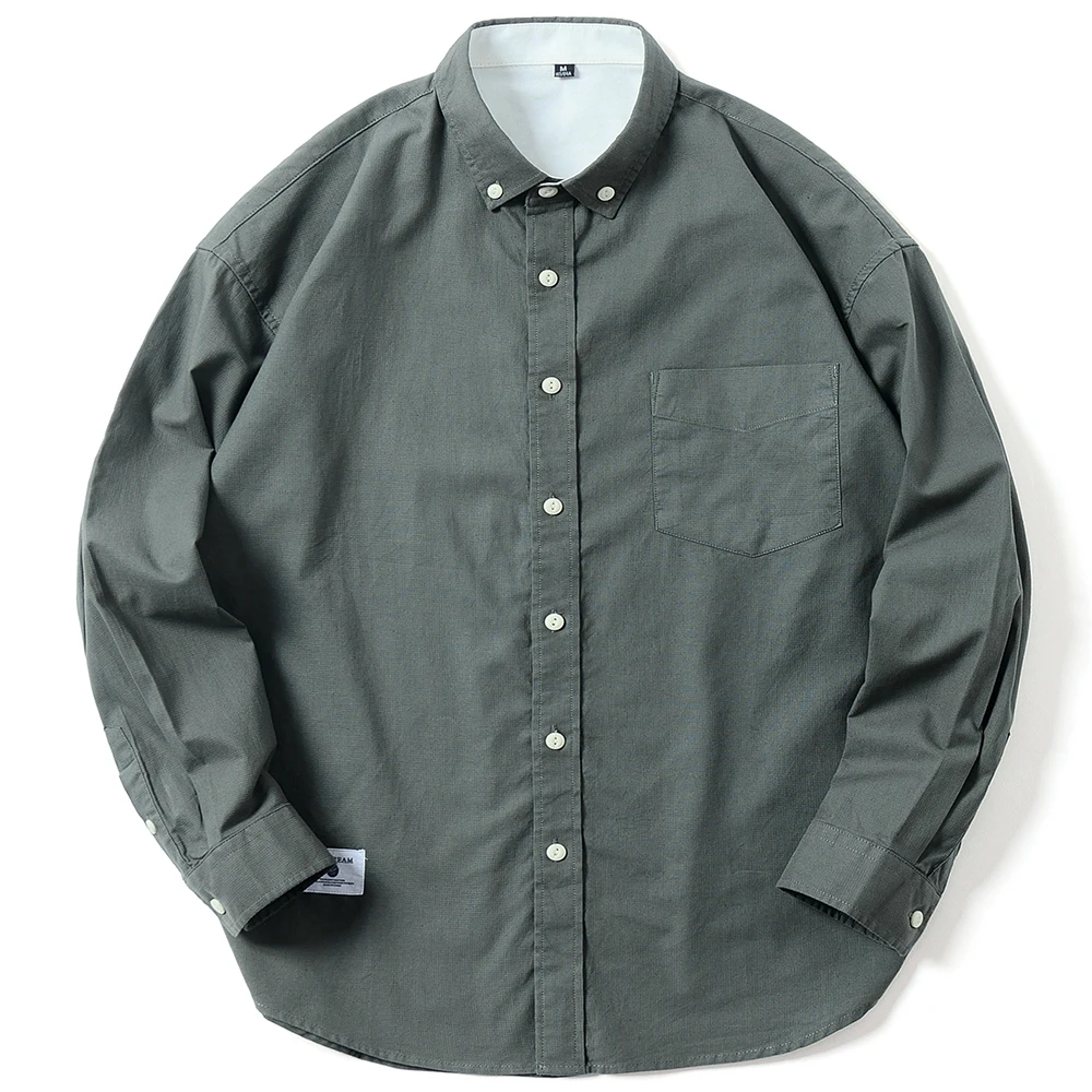 Casual Pure Cotton Oxford Mens Dress Shirt White Slim Fit Fashion design Long Sleeve Shirts
