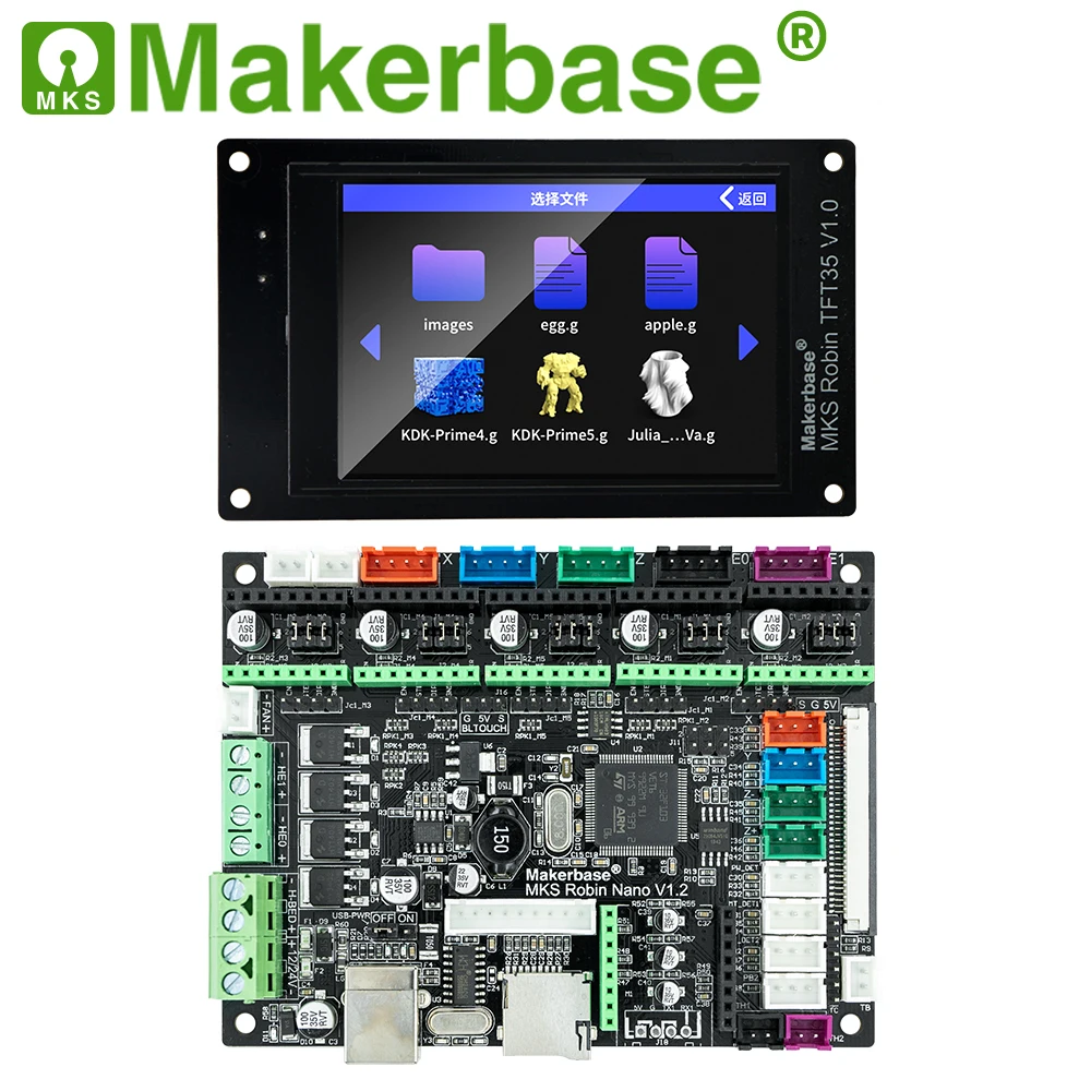 Makerbase MKS Robin Nano V1.2 32Bit Control Board 3D Printer parts support Marlin2.0  3.5 tft touch screen preview Gcode precisioncore printhead 3D Printer Parts & Accessories