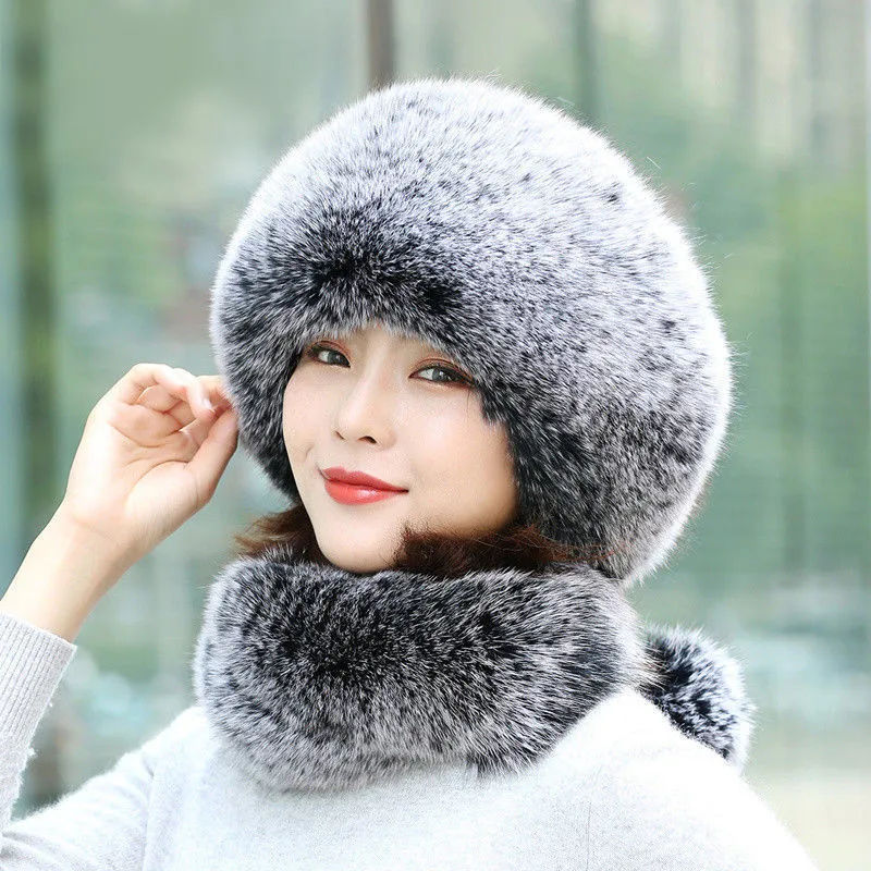 

Snow Cap Autumn and Winter New Men's and Women's Imitation Fur Fox Fur Scarf Hat, Dome Mongolia Hat, Thickened Warm Russian Hat