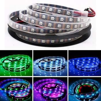 

DC5V 1m/4m/5m WS2813(Dual-signal Wires)30/60 Leds/m 2813 Individually Led Pixel Strip WS2812B Updated Black/White PCB IP30/65/67