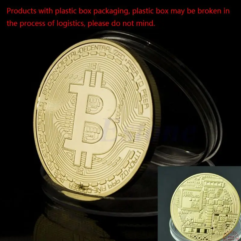 1 x редкая позолоченная монета биткоина унция коллекционный подарок