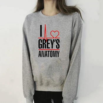 

New Harajuku Hoodies Swearshirts Women Greys Anatomy Print Sweatshirt Hip Hop Streetwear Sweatshirt Sudadera Mujer Bluza Damska