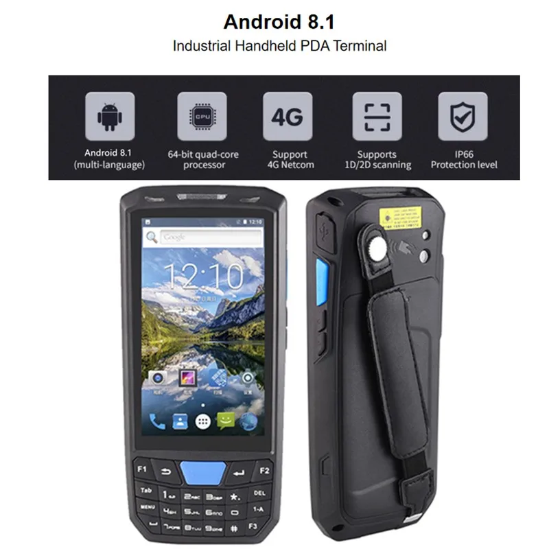 US $174.12 Android 81 PDA Barcode Scanner 1D 2D QR Code Honeywell Newland Scanner IP66 Wifi 4G 45 Screen Keyboard NFC PDA Data Terminal
