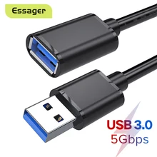 Essager usb cabo de extensão usb 3.0 2.0 macho para fêmea cabo extensor para smart tv ps4 xbox um portátil usb3.0 cabo de dados extensor