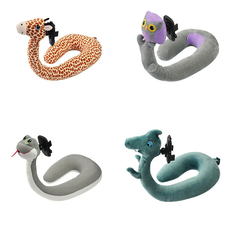 

New Memory Foam U Shaped Travel Pillow Neck Support Head Rest Phone Holder