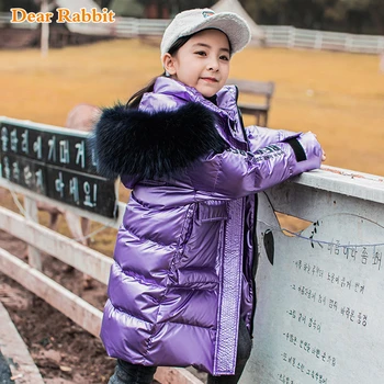 

2020 Fashion Winter Children Down Jacket for girl clothes Thicken parka real Fur snowsuit waterproof Coat Kids clothing 5-14 Yrs