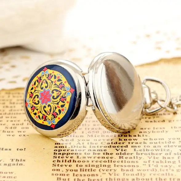 2019New Mode Mannen en Vrouwen Zilveren Zakhorloge кварц Rvs Zakhorloge стимпанк Antieke Afdrukken RelogioFeminino verteran
