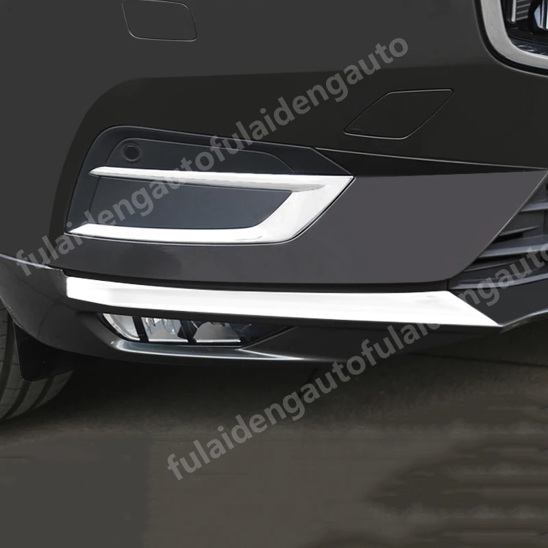 2 шт., накладка на передний бампер автомобиля из нержавеющей стали для Volvo XC60-, аксессуары для стайлинга автомобилей