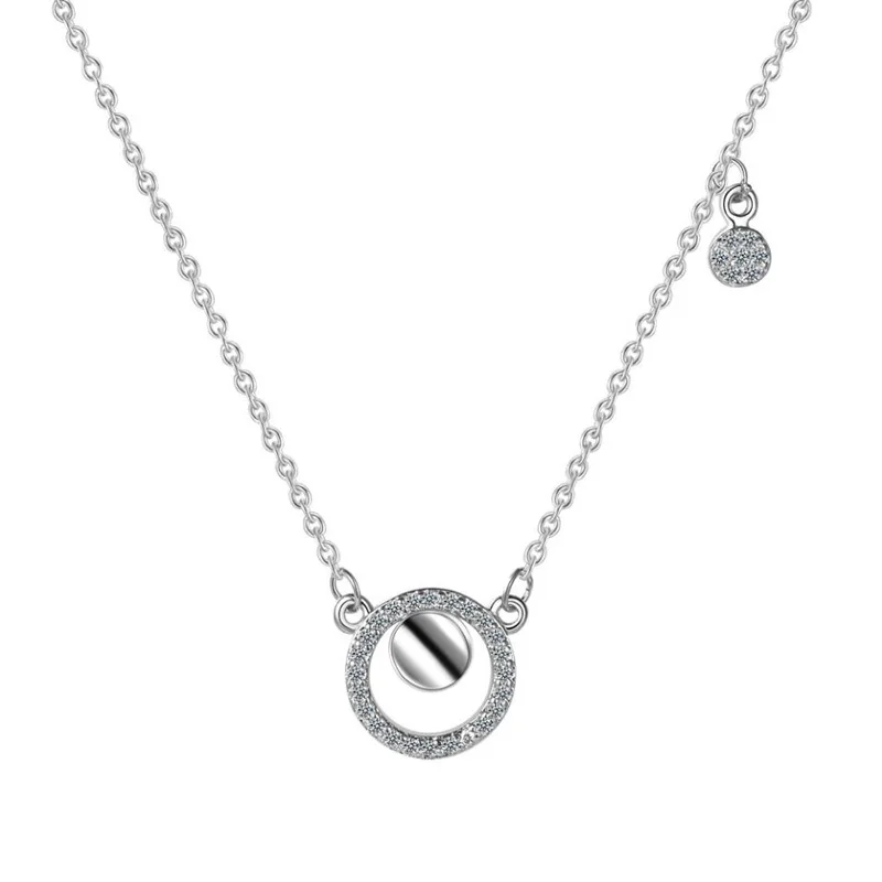 

Женское ожерелье из серебра 925 пробы, с круглым кулоном