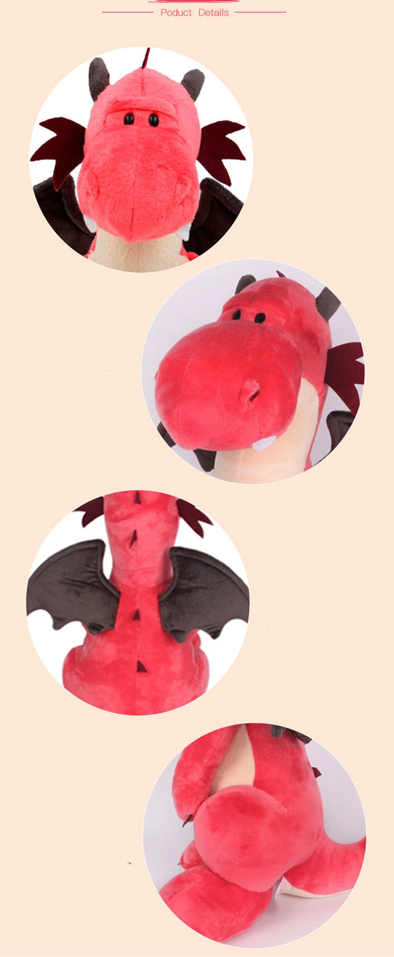 Детские плюшевые игрушки, динозавр с двумя головками Драконы мягкие куклы мультфильм хлопок куклы игрушки для детей подарки на день рождения Прямая
