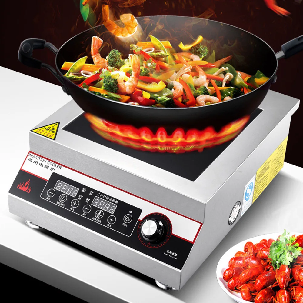 Commercial Induction Cooker 5000w Flat High-Power Hotel Canteen Electric Frying Stove Large Pot Induction Stove commercial induction cooker flat 3500w high power stir frying household commercial stir frying stove 5000w rotary open hearth