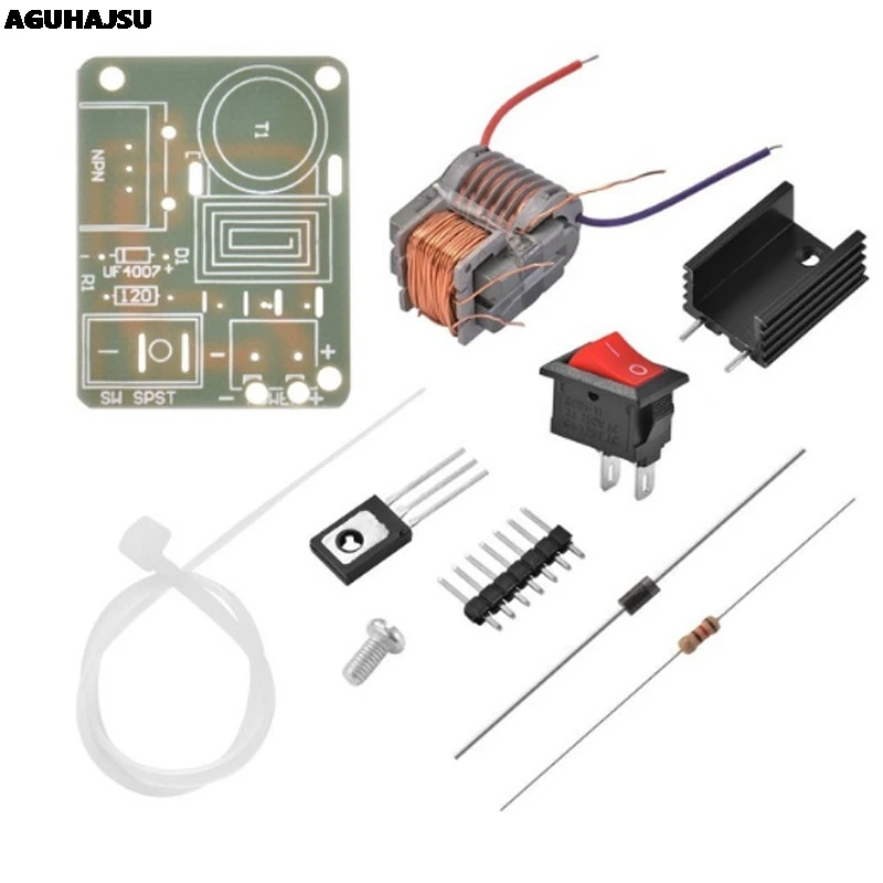 

15KV High Frequency DC High Voltage Arc Ignition Generator Inverter Boost Step Up 18650 DIY Kit U Core Transformer Suite 3.7V