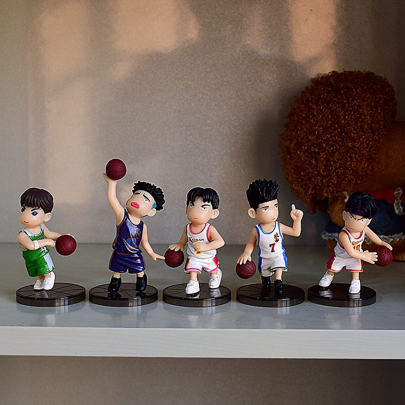 5 шт./лот SLAM DUNK Shohoku баскетболист Фигурки игрушки Hanamichi Rukawa Kaede Sakuragi аниме модель игрушки - Цвет: Colorful