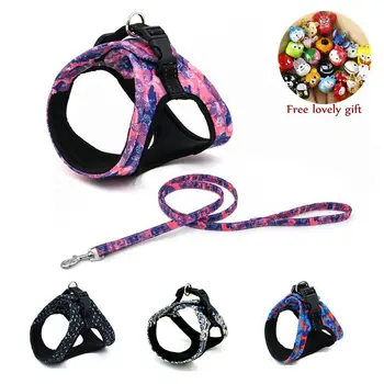 

Dog Harness Adjustable Mesh Printed Vest Harness for French Bulldog Chihuahua Small Medium Pet Cat Walking Leash Dog Products