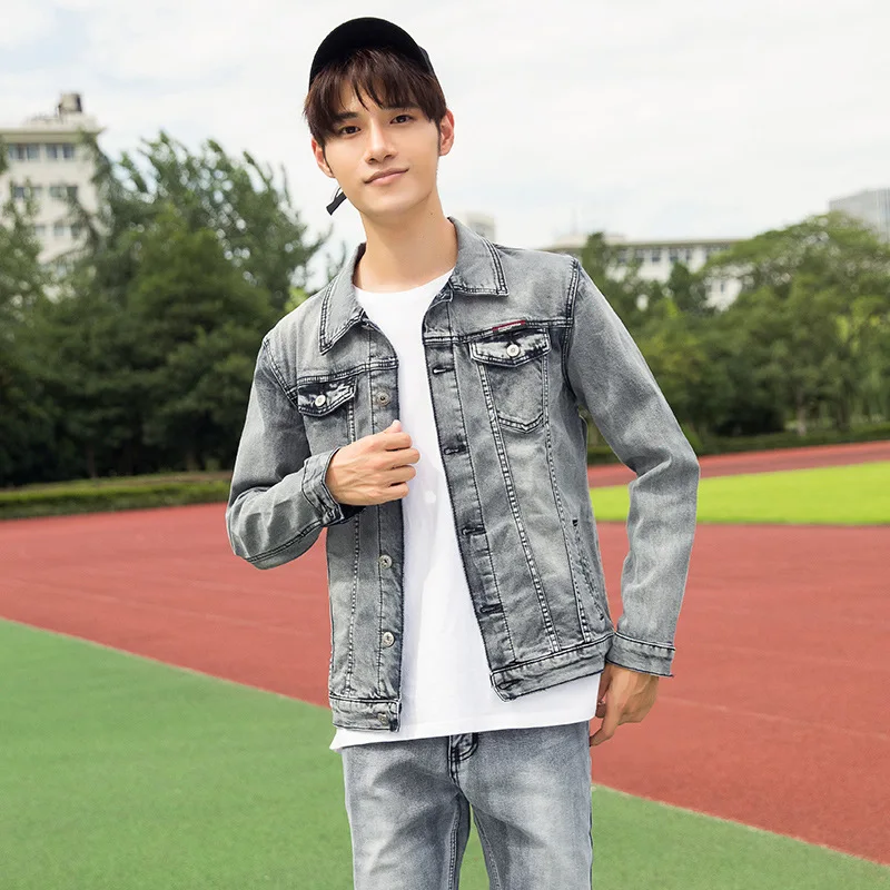 

New Style Trend Korean-style with Holes Couples Jeans Coat Spring And Autumn Men And Women Handsome Spring And Autumn BF Style J