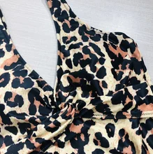 Bañador de una pieza para mujer, traje de baño de leopardo, Monokini de realce, Sexy, con cuello en V, de una pieza, 2021