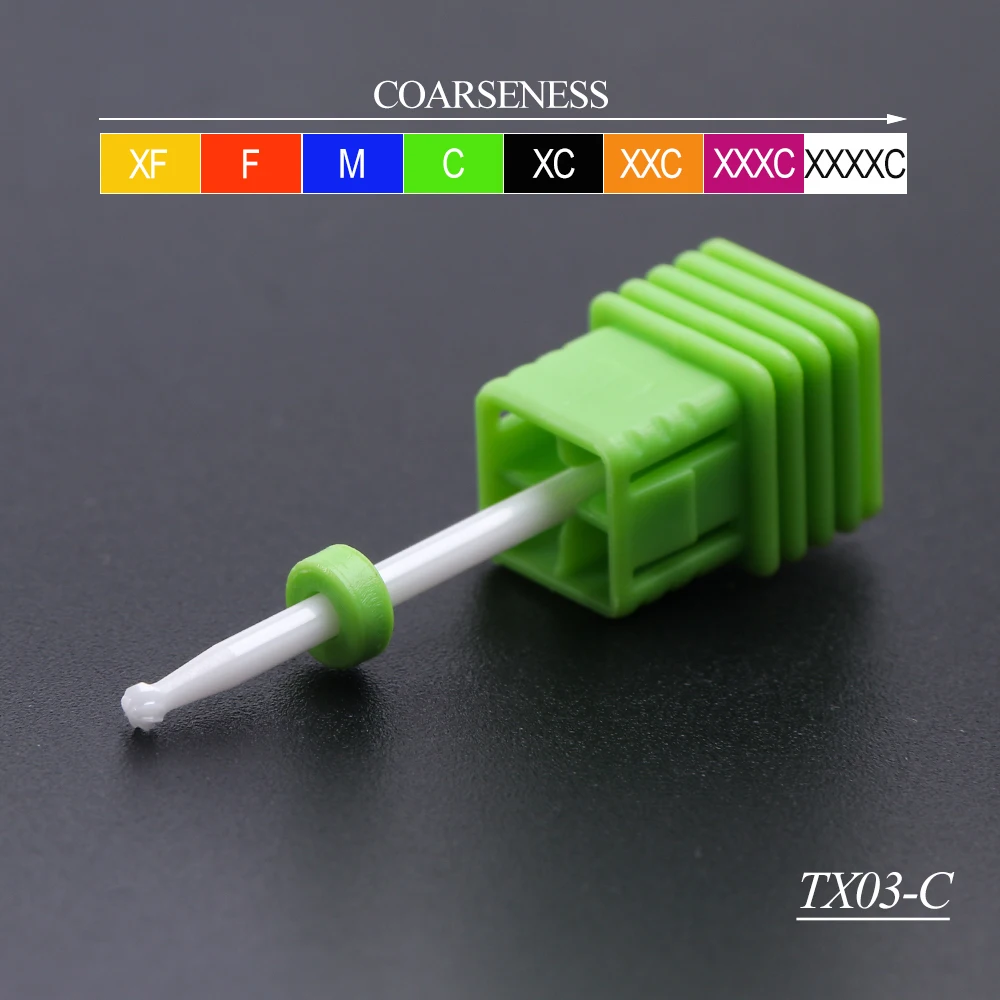 TX03-C 16 типов керамических сверл для ногтей, фрезы для маникюра, маленькие шариковые круглые сверла, роторные сверла, электрический инструмент для измельчения ногтей, SATX01-14 - Цвет: TX03-C