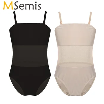 

Child Mesh Splice Basic Ballet Dance Bosysuit Girls Slim Shape Ballet Stage Performances Costume Gymnastics Leotard Dance Wear