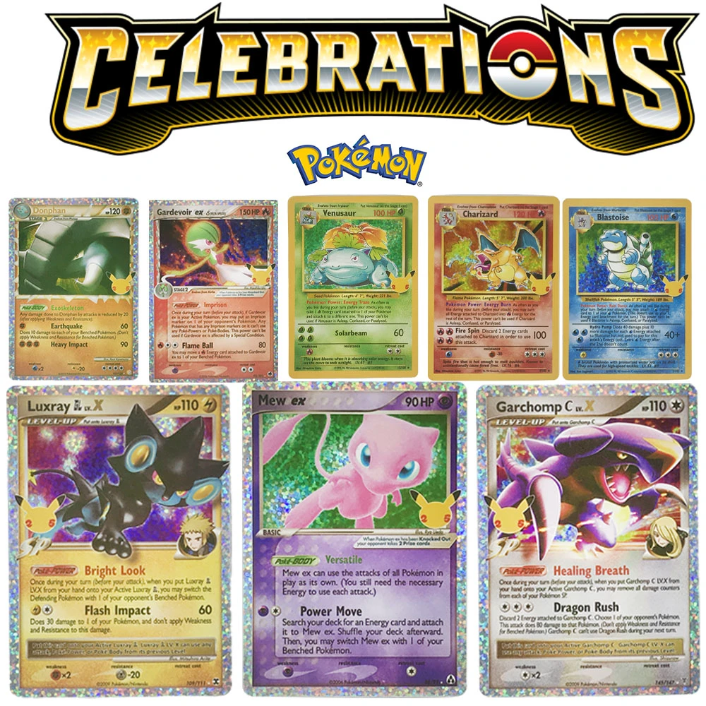 Pokemon 25th Anniversary Celebrations Shiny Card V Max Pikachu Charizard  Trainer Battle Games Collection Diy Cards Toys Gifts - Game Collection Cards  - AliExpress