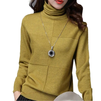

Turtleneck Sweater Female Autumn Winter Knitt Pullover Loose Long Sleeve Comfortable Soft Bottoming Thin Shirt Female Sweater