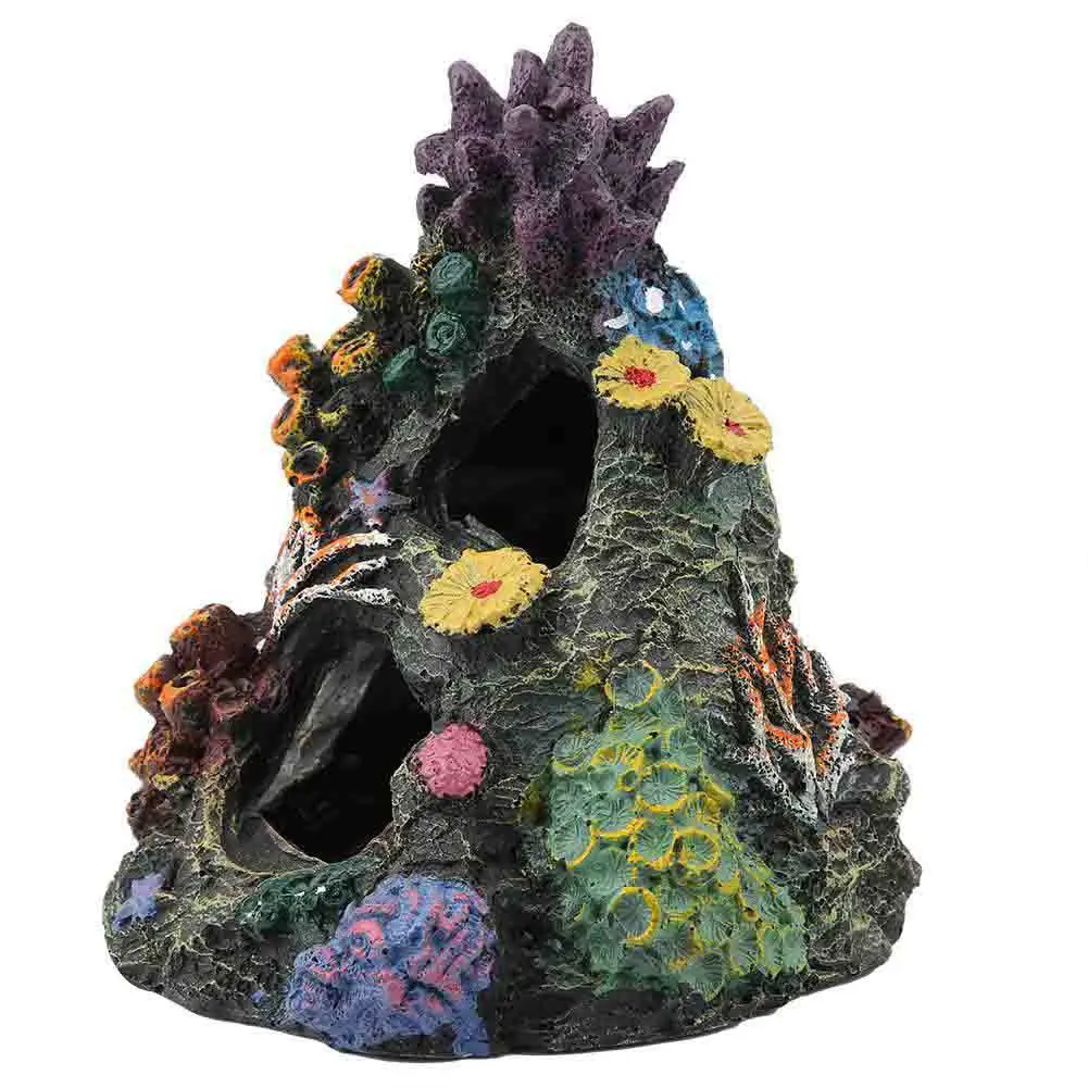 AsyPets Моделирование смолы горная Рыба Аквариум Rockery коралловый Пейзаж украшения Декор Дом для рыб