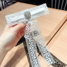 Женская кружевная лента брошь для галстука-бабочки булавка Стразы искусственный жемчуг предварительно завязанный зажим для галстука