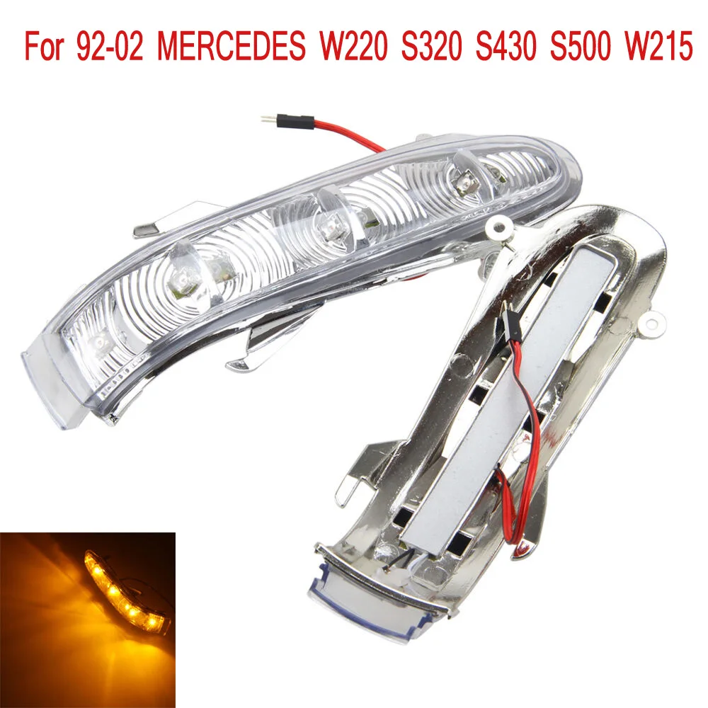

For Mercedes Benz W220 S320 S430 S500 W215 1992-2002 2pcs LED Mirror Turn Signal Light lamp ABS+PC Signal Light