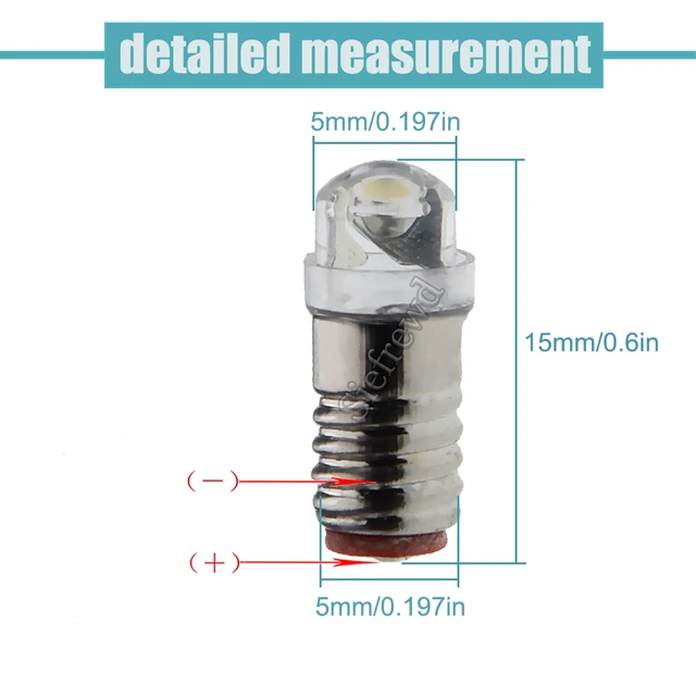 Screw E5 E5.5 F3 LED Tool Light Toy Mini Bulb Lamp 6000K/ 3000K DC 3V 6V  12V 24V