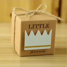 50 шт Маленький принц принцесса Крафт бумажная коробка конфет с шпагат лук пакет день рождения девочка для предродовой вечеринки дети подарок для гостей