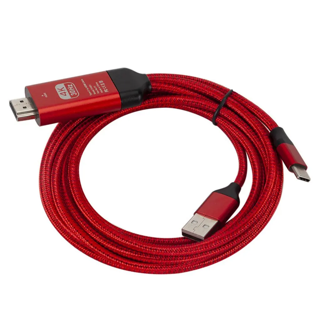 Универсальный 2 м/6.6ft USB кабель адаптер Тип C к HDMI HD tv AV ТВ кабель адаптер для samsung Galaxy S10 Note 9 Macbook PC