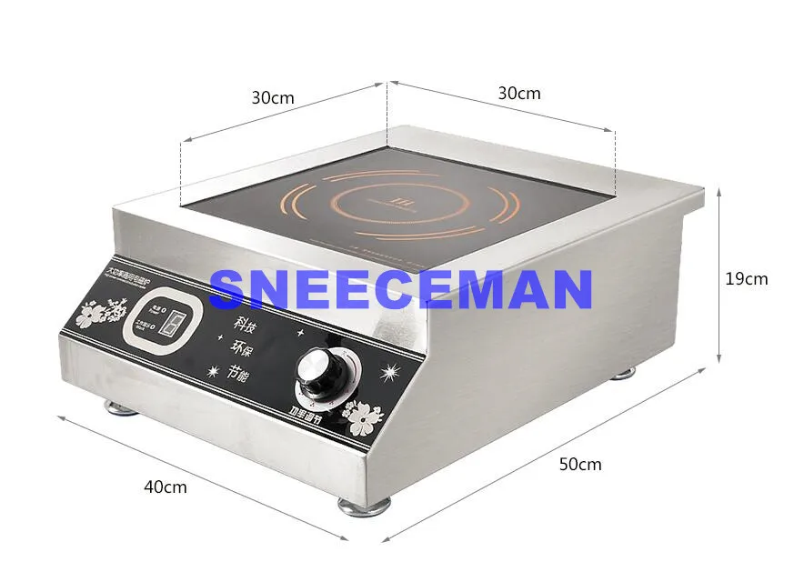 Cuisinière à induction commerciale 5000w cuisinière à soupe commerciale cuisinière électrique plat table haute puissance cuisinière à induction en acier inoxydable